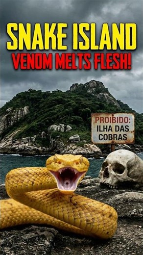 Forbidden Island: 1 Snake Per Meter! 🐍🚫 #Shorts #SnakeIsland #foryou #viralshorts #didyouknow #fyp