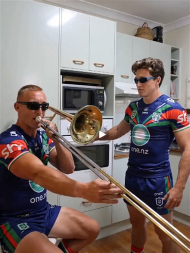 Warriors post game kitchen celebration: Up The Wahs kitchen band