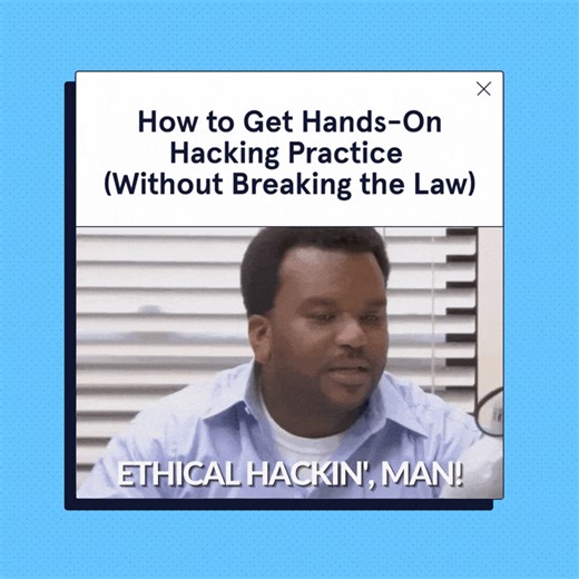 16 reactions | Want to flex your #EthicalHacking skills? You might be wondering how you can get hands-on practice without, you know, breaking the law.  To help, here are four (definitely legal) resources that you can use to gain that hands-on experience. https://bit.ly/3CkFl30 | Codecademy | Facebook