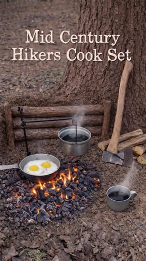 𝗗𝗮𝘃𝗲 𝗖𝗮𝗻𝘁𝗲𝗿𝗯𝘂𝗿𝘆 on Instagram: "Mid Century WearEver Hikers Cook Set | Designed for the Trail #MidCenturyGear #VintageCampGear #WearEver #BushcraftCooking #CampCookware"
