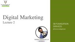 DIGITAL MARKETING lecture - Digital Marketing - Notes - Teachmint