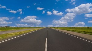 long asphalt highway time lapse scene
