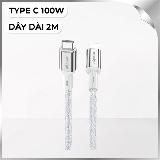 Cáp sạc nhanh và truyền dữ liệu Type-C - Type-C 100W 2m Innostyle ICC200ALSLV - giá rẻ