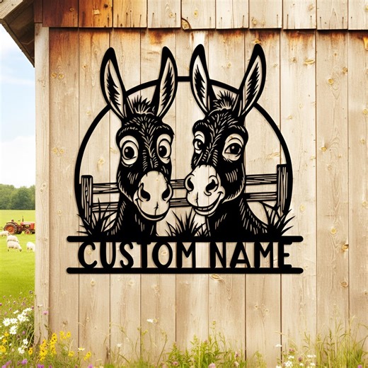 Funny Donkey Farm Sign, Custom Barn Decor, Personalized Metal Animal Sign for Ranch or Homestead - Etsy