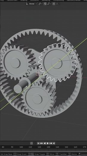 Planetary Gear Mechanism | Rotating Gears in blender
