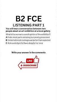 B2 First (FCE) Listening Practice Test 07.2025 - Part 1 #b2firstlisteningtests #learningenglish #fce