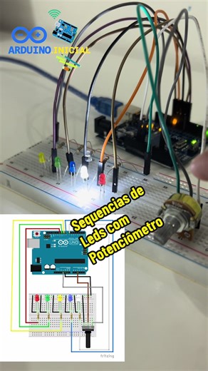 Sequencial de LEDs com Potenciômetro: Tutorial Arduino