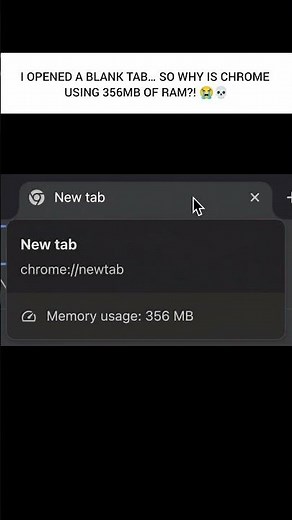 Chrome Uses 356MB RAM on a Blank Tab?! 😭💀 #developer #coding #chrome #ram #programming #tech #fyp