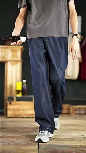 Elite Gents Eclipse Flow Relaxed Luxe Denim Trouser Pant | Premium Wide-Leg Denim Pants for Men
