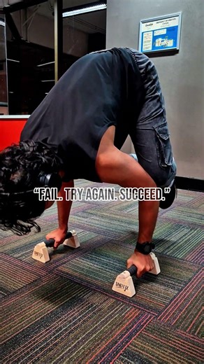 Handstand on parallel bars after 4 fails 😅 | Calisthenics progress #shorts