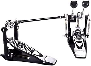 Double Bass Drum Pedals, Double Chain Drum Step on Hammer for Drum Set and Electronic Drums