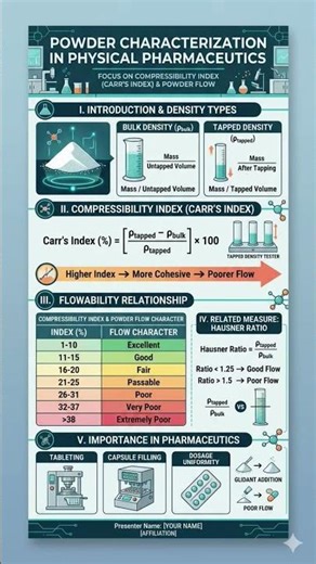 compressibility index #physicalpharmaceutics