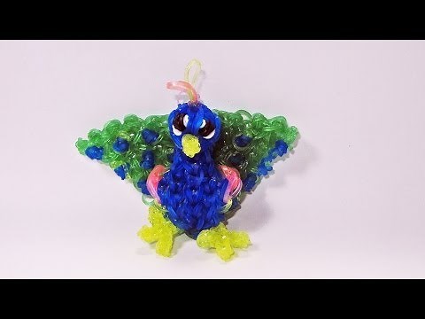 Rainbow Loom: PEACOCK Charm: How To Design / Tutorial (DIY Mommy Animals)
