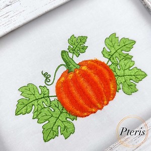 Pumpkin Chenille Machine Embroidery Design - Fringed Fluffy Texture - 3 Sizes - 4x4, 5x7 Hoop. - Etsy