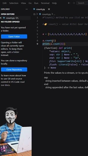 Count function in python 🔥 #coding #python #programming #comedy #funny #beautiful #tech #engineering