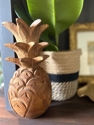 Teakwood Pineapple Lightweight Handcarved Natural Wood Hawaiian Display - Etsy