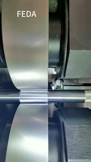 FEDA two rollers high-precision thread rolling machine in feed knurling manually on metal rods.