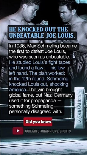 HE KNOCKED OUT THE UNBEATABLE JOE LOUIS.