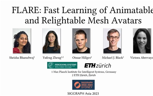 SIGAsia 2023 | FLARE: Fast Learning of Animatable and Relightable Mesh Avatars