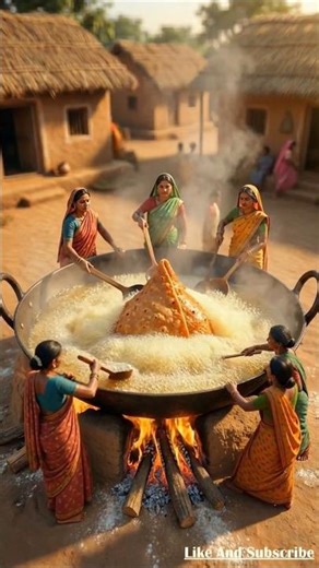 🔥Tiny Miniature Women Make GIANT Samosa ASMR! Crispy Magic 🥟| #food #youtubeshorts #ai #asmr#explore