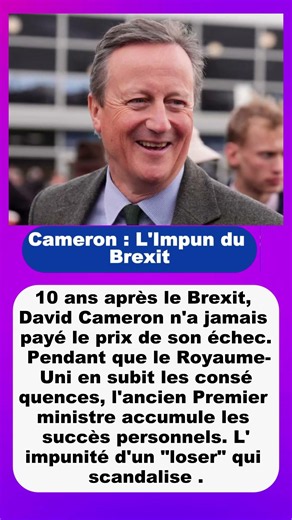 Cameron L'Impun du Brexit | brexitretrait du royaume-uni de l'union européenne