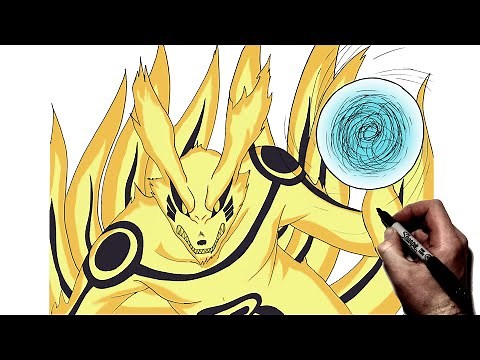 How To Draw Kurama (Rasengan) | Step By Step | Naruto