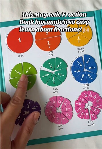 This Magnetic Fraction Book has made it so easy learn about fractions! 🙌🏼 #kistoys #educationaltoys #forkids #fractions #fractionbook
