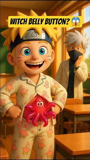 🤪 Naruto in the weirdest belly button contest ever! #shorts #cartoon #naruto