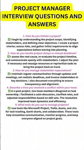 Project manager interview questions and answers (pass your interview #interview #projectmanagement