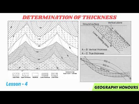 Geological Map Lesson_4 Determination of Thickness | Geography Honours | CU 3rd Semester