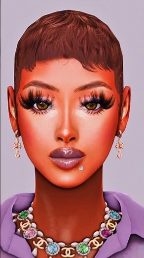 SIMS 4 THE SHORT HAIR STYLE THE MAKEUP DETAIL AND THE LIPS SUPER DAZZLING #fyp