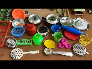 Miniature Unboxing Steel Kitchen set l Mini Kitchen Set Collection l Real Cooking Kitchen Set l