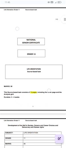 Grade 11 Life Orientation Source Based Task #grade11 #teacher #lifeorientation #CAPS #christiantiktok