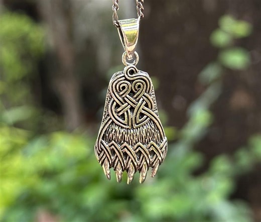 Bear Paw Pendant STERLING SILVER 925 Celtic Knot Viking Claw Celtic Warding Talisman Amulet - Etsy