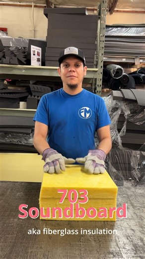 Foam Mart | Home & Industry on Instagram: "Owens Corning 703 (aka fiberglass) is a dense, rigid fiberglass board used for professional sound absorption, primarily in DIY acoustic panels and bass traps, effectively reducing echoes and controlling sound across all frequencies (low, mid, high) in recording studios, home theaters, and performance spaces, often outperforming cheaper foam by handling bass frequencies better. It works by absorbing sound energy, converting it to heat, and is a staple fo