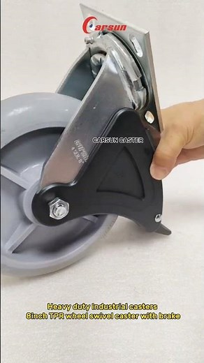 Heavy duty industrial casters 8inch thermoplastic rubber wheels TPR wheels swivel caster with brakes