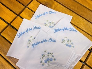 Custom Wedding Handkerchief: Embroidered Floral Bridal Hankie, Mother of the Bride - Etsy