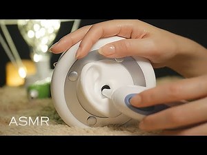 [ASMR] Touching Ears With Thermometer and disinfection (No Talking)