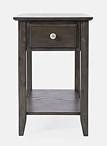 Jofran Modern Espresso Chairside End Table, 16" Wx24 Dx24 H, Slate Brown