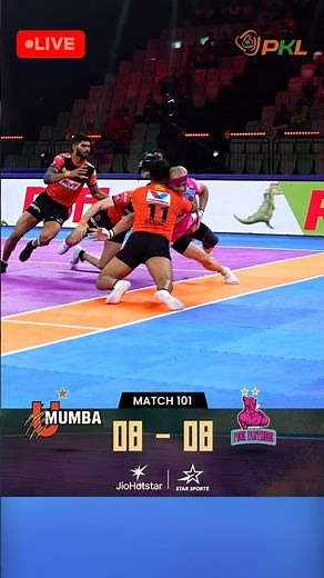 U Mumba's Super Tackle vs Jaipur Pink Panthers in Match 101 #PKL12 | Pro Kabaddi League #shorts