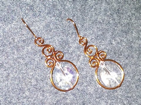 Simple earring with big stones - How to make handmade jewelry 10