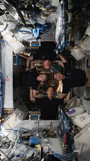 Zena Cardman on Instagram: "@jonnykimusa just moved out of his crew quarters in preparation for @astro_chrisw, who launches on Thanksgiving Day. We’re so excited to share @iss with our new Soyuz 74S crewmates, but I’m already feeling nostalgic for this wonderful chapter of the mission. We took some family portraits to commemorate. There’s no “up” in weightlessness, so we can sleep in the ceiling or on the walls no problem, but the Space Station does still have an up, down, left, and right (or po