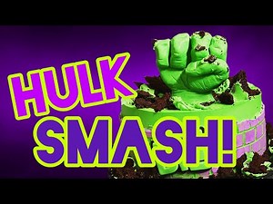 HULK SMASH CAKE! Fondant hulk fist tutorial