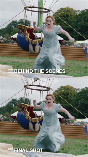 This is what Bridge looks like behind the scenes #celebrity #bridgerton #bts #cgi ￼