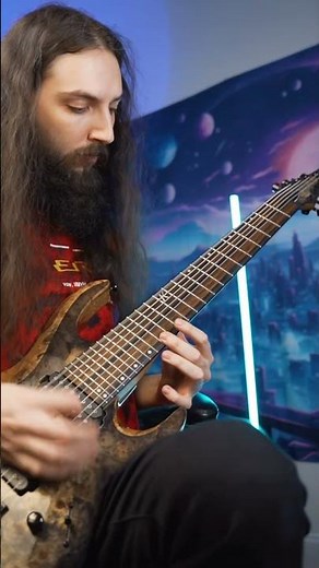 Melodic 8 string guitar riffs are the best 🤩 #djent #guitar #8string #metal