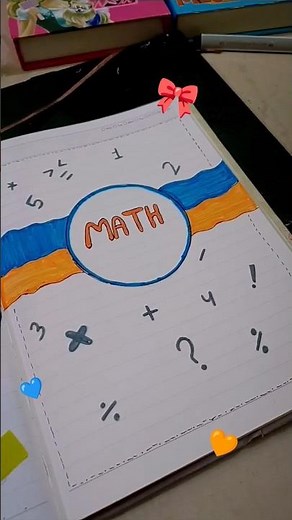 (Math page Decoration)✌🏻🧡💙✨😎#Math#Decorateidea#aestheic #diycrafts#shorts