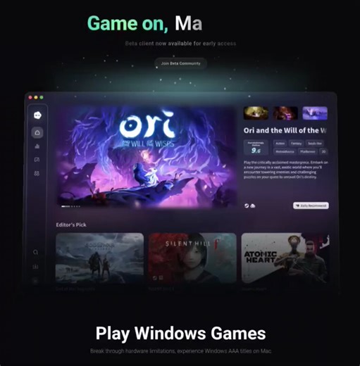 Mac gaming isn’t dead.It just needed the right tool.GameHub for Mac:• runs Windows games on macOS • Steam login + library sync • cloud saves + multi-account support • per-game performance tuning • no dual boot or VM needed What it is:A compatibility layer + launcher built specifically to make Windows games playable on Mac.How it works:Uses Wine-based environments and custom profiles to translate Windows games for macOS.You can control:• compatibility layers • launch arguments • system variables 