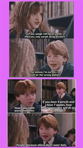 Ron Weasley Funny Math Logic 😂 | Harry Potter Meme | Wrong Planet Humor #explore #dracomalfoy