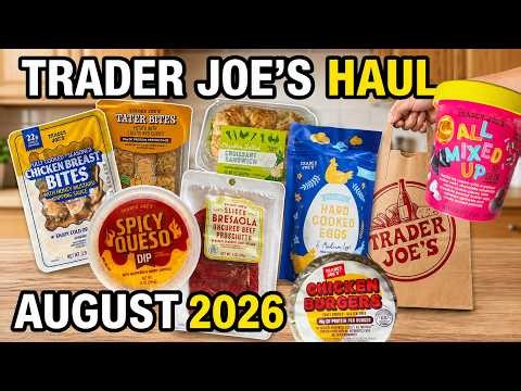 $350 Trader Joe's Haul August 2026 and NEW Chicken Salad Croissant Sandwich Taste Test
