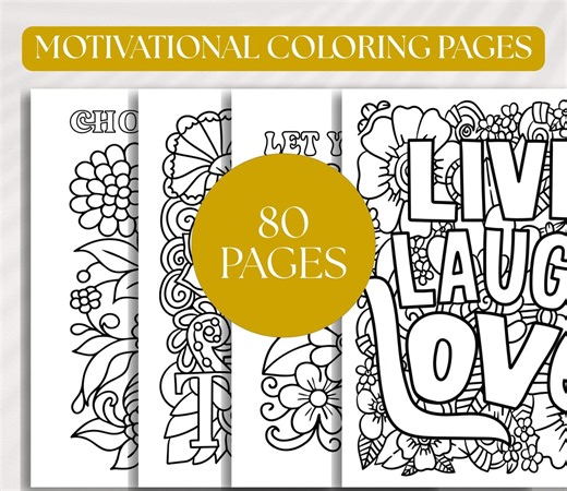 Motivational Coloring Pages for Adults, Inspirational Quotes, Printable Digital Download - Etsy